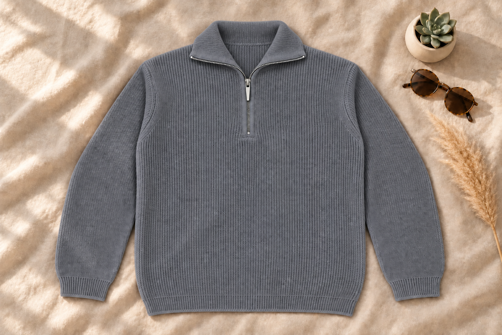 Steel Grey Zip Pull Over