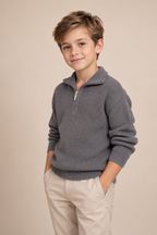 Steel Grey Zip Pull Over