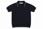 Navy Knitted Polo T-Shirt