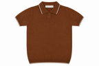 Brown Knitted Polo T-Shirt