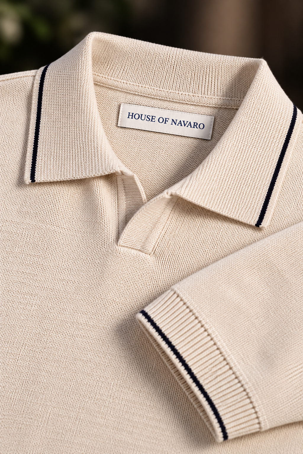 Beige Knitted Polo T-Shirt