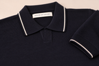 Navy Knitted Polo T-Shirt