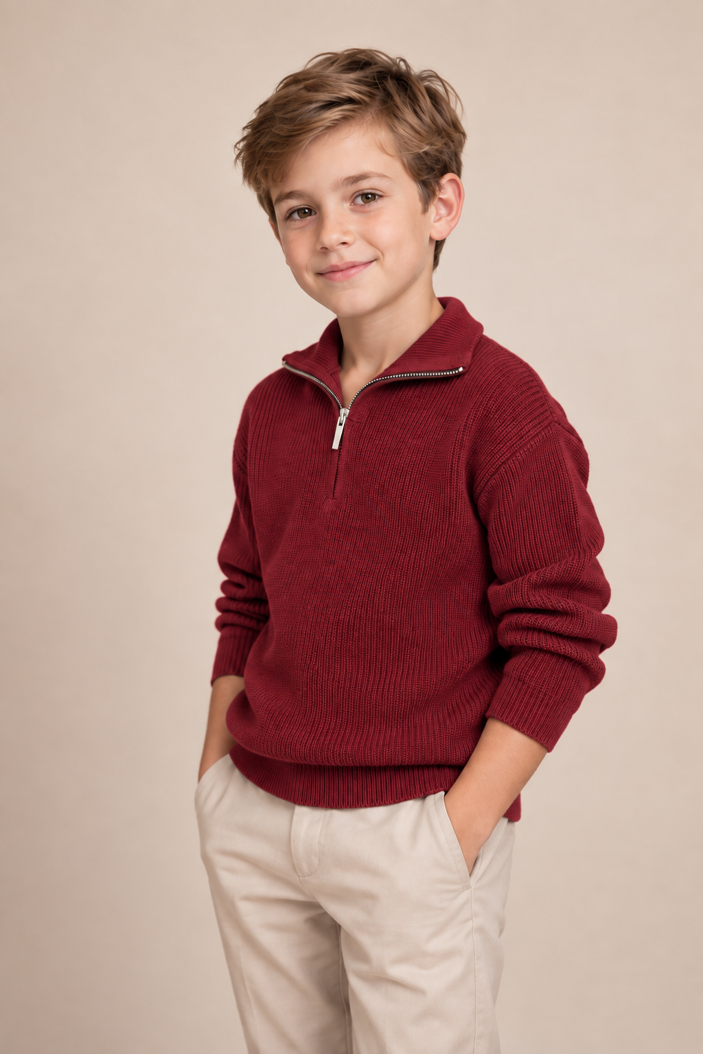 Maroon Zip Pull Over