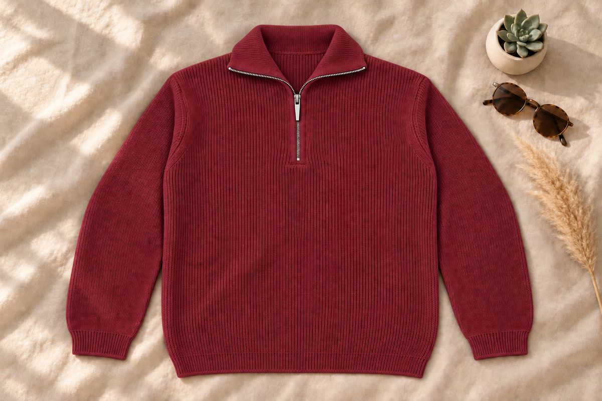 Maroon Zip Pull Over